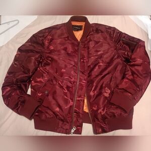 Men's Burgundy Bomber Jacket